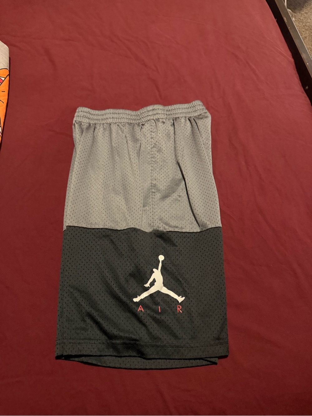 Jordan Gray and Black Mesh Jumpman Shorts